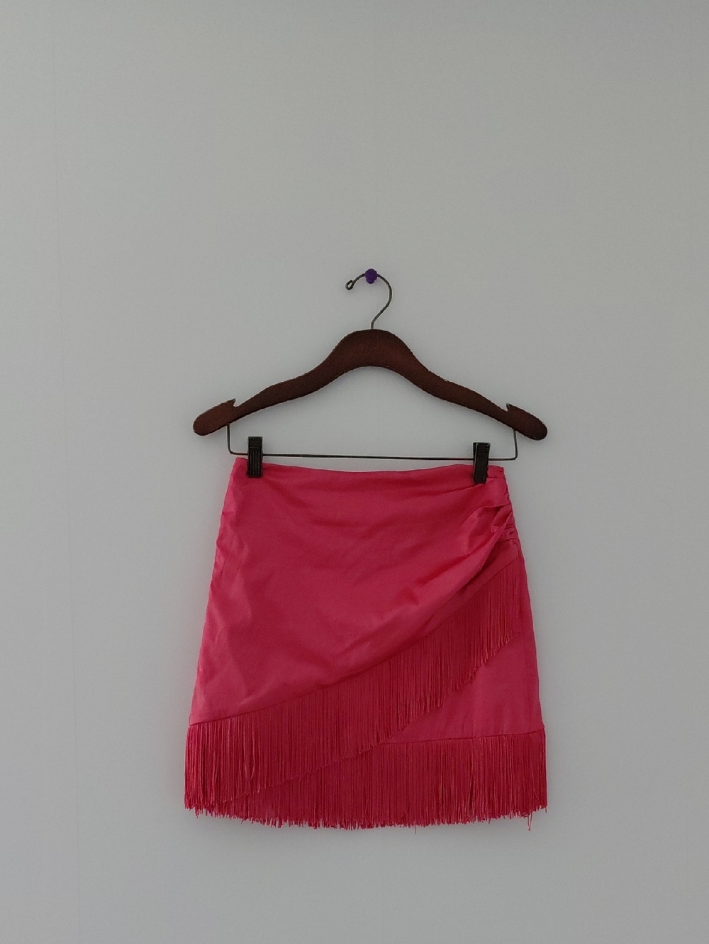 Women’s Pink Fringe Mini Skirt